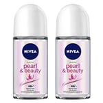 Nivea Pearl and Beauty Roll On Deodorant Women 50ml - Pack of 2