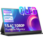 Moniteur Portable 15.6" QLED 4K écran tactile 5000mah batterie gaming ecran 3840*2160 100000:1 400cd/m2 100% DCI-P3 NTSC1.07B(8Bit+2FRC)Rotation automatique à 360 degrés Détecteur de gravité