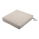 Classic Accessories Ravenna Coussin imperméable carré pour Chaise/Fauteuil de terrasse, Rembourrage en Mousse, 63 x 63 x 13 cm, Gris Clair (Mushroom)