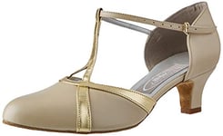 Freed of London Femme Nancy Chaussure de Danse, Champagne and Gold, 22.5 EU Wide