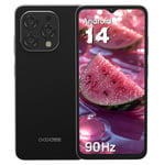 DOOGEE N55PRO Mobile Phones 2024, Android 14 Phone, 6.56" HD+ 90Hz,16GB+256GB,4G Sim Free Unlocked Smartphone for Seniors, 5150mAh, 13MP+8MP Camera,Widevine L1/ GPS/Face Unlock-Black