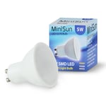 4 Pack GU10 White Thermal Plastic Spotlight LED 5W Warm White 3000K 450lm Light Bulb