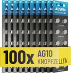 100x Pile LR1130 AG10 LR54-1,5V Alcaline étanche & Longue durée - V10GA / RW49 / G10A / 189 / GP189 / L1130 / 89A - Pile LR54 Pile Bouton, Pile L1131C, Pile L1131, Piles LR54, Piles AG10