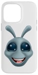 Coque pour iPhone 14 Pro Max Alien Gris Gris Fun Personnage de dessin animé drôle