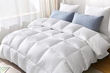 Kampala Hill Duck Feather and Down Duvet - 100% Cotton Anti Dust Mite Hypoallergenic Cover - Quilt Warm 13.5 tog Winter Bedding Hotel Quality (Double)