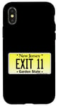 Coque pour iPhone X/XS Sortie 11 de plaque d'immatriculation New Jersey NJ GSP Parkway