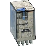 Relais industriel 4RT 7A 24V dc bouton test+indicat méca+LED+diode AgNi + Au 095875 Finder 553490245094