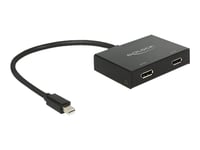 Delock Displayport 1.2 Splitter 1 X Mini Displayport In > 2 X Displayport Out 4K - Video/Audiosplitter - 2 X Displayport - Skrivbordsmodell