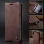 iPhone XR - CASEME Retro Plånboksfodral - Mörk Brun DarkBrown Mörk Brun