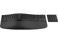 Hp 960 Ergonomiskt Trådlöst Tangentbord, Fullstor (100 %), Trådlös, Trådlös Rf + Bluetooth, Membrantangentbrytare, Qwerty, Svart