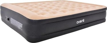 AVENLI Matelas Indoor Gonflable High Raised Queen Size 203x157x47 Flotté Noir Beige avec Pompe électrique intégrée et Sac