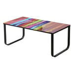 Table basse moderne Table d'appoint Plateau en verre Meuble de salon Pieds 105 x 55 x 42 cm, Rainbow