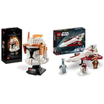 LEGO Star Wars Clone Commander Cody Helmet Set 75350 & 75333 Star Wars Obi-Wan Kenobi’s Jedi Starfighter, Buildable Toy with Taun We Minifigure, Droid Figure and Lightsaber, Attack of the Clones Set