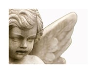 Wee Blue Coo Photo Detail Statue Cherub Angel Stone Catholic Wall Art Print