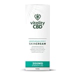 Vitality CBD Skin Cream, Sweet Almond Oil, Rosemary Oil, Green Tea and Lemon, 300mg of cannabidiol, 100 ml, NO THC