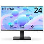 KOORUI 24 Inch Monitor, Build-in Speakers, PC Monitor IPS FHD 1080p, HDMI 1.4 (100Hz), VESA 75 x 75 mm, Adpitive Sync, Eye Care, Tilt Adjustment