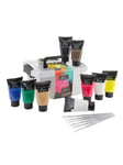 Nassau Paint acrylic 9 x 75 ml 6 brushes in plastic box<