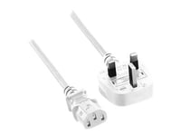 Microconnect - Strömkabel - Typ G (Hane) Till Power Iec 60320 C13 - 2 M - Vit