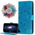 MRSTER Cuir Premium Coque pour Samsung Galaxy Note 9, [Stand Support] [Porte-Cartes de Crédit] [Fermeture Magnétique] Portefeuille Étui Housse pour Samsung Galaxy Note 9. LD Mandala Blue