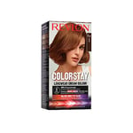 Revlon, ColorStay, Coloration Permanente, Crème Longue Tenue, Couvre 100% des cheveux blancs, Jusqu’à 8 semaines de couleur, Huile de Macadamia et de Beurre de Murumuru, N°6.35 Caramel