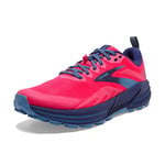 Brooks Women's Cascadia 16 Running Shoe, Pink Flambe Cobalt, 3.5 UK