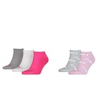 PUMA Homme Invisible 3p Chaussettes de sport, Gris (Middle Grey Mélange/Pink 656), 39-42 EU & UNISEX BWT SNEAKER 2P - C: rose water_ T: 39/42