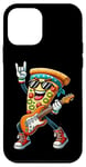 Coque pour iPhone 12 mini Pizza Funny Rockstar Guitare électrique Musique Hommes Femmes Enfants