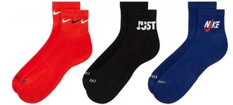 Nike Chaussettes Unisexe Everyday Plus Amorti (3 Paires) - 905 (Red/ Noir/Bleu )