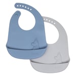 Haklapp i silikon med Mumin 2-pack - Grey and Blue