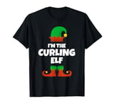 I'm The Curling Elf Family Pajama Christmas Player Curler T-Shirt