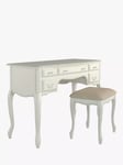 Laura Ashley Provencale 5 Drawer Dressing Table & Stool Set, Ivory