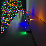 1000 LED 100m Premier Christmas Indoor Outdoor Multi Function Battery Operated String Lights with Timer in Multicoloured