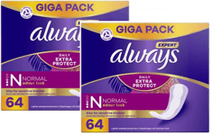 2X Always Dailies Extra Protect Women's Pantiliners, Normal (64 Pads)