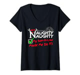 Womens Nice Naughty List My Son-in-Law Made Me Do it Christmas Crew V-Neck T-Shirt