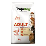 Tropidog Premium Adult Small ankka & riisi - 8 kg