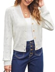 Belle Poque Cardigan vintage pour femme avec col en V et col en V, rose, S