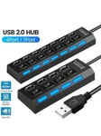 USB 2.0 -keskitin USB-keskitin 2.0-USB-jakaja Käytä virtalähdettä 4/7-porttinen Multiple Expander 2.0 USB3-keskitin kytkimellä PC-Black-4-liitäntöihin