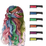 6 Couleurs Fluorescente Peigne à Craie pour Cheveux,Cheveux Craie Peignes de Craie Temporaire Dye Couleur de Brosse pour Filles Enfants Cadeau D'anniversaire, Fête, Cosplay