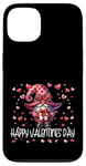 iPhone 13 Happy Valentines Day Gnome For Women Cute Love Heart Pattern Case