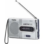 Ccykxa - Radio Portable Petit Poste Radio Argent fm/am (mw), Bouton de Réglage Extra Large, Mini Radio avec Haut-Parleur Intégré, Alimenté par Pile