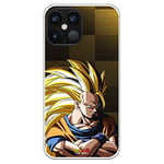 Personalaizer iPhone 12 Pro MAX Case - Dragon Ball Z Goku SS3 Background white