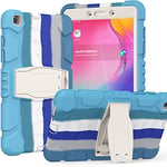 Coque Robuste pour Samsung Galaxy Tab A 8.0 2019 SM-T290/T295/T297 - Protection intégrale Contre Les Chutes pour Enfants et étudiants - Bleu coloré