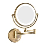 HGXC Double Sided Magnifying Makeup Mirror for Bathroom, 360 Degree Swivel, 12.3-Inch Extension,Two-Sided Extendable, for Bathroom