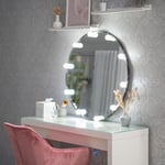 LED Hollywood Bulb Strip Lights Stick On Vanity Make Up Above Mirror Lighting