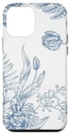 iPhone 12 mini Blue and White Floral Toile De Jouy French Flowers Case