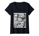 Womens Vintage Horrorfest Movie Poster Terror Old Time Halloween V-Neck T-Shirt