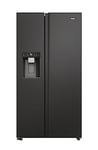 Haier HSW59F18EIPT American Style Fridge 601L Total Capacity Freezer with Water and Ice Dispenser, Black, E Rated