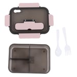 (Pink)Bento Lunch Box Bento Boxes PP Silicone Material Large Capacity With