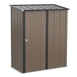 Outdoor Storage Shed Steel Garden Shed w/ Lockable Door for Backyard