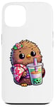 iPhone 13 Kiwi Bird Drinking Bubble Tea Japanese Kimono Case